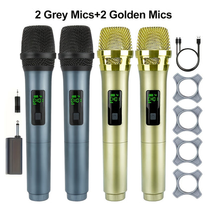Recording Microphone shown in the 2 Grey Mics+2 Golden Mics option