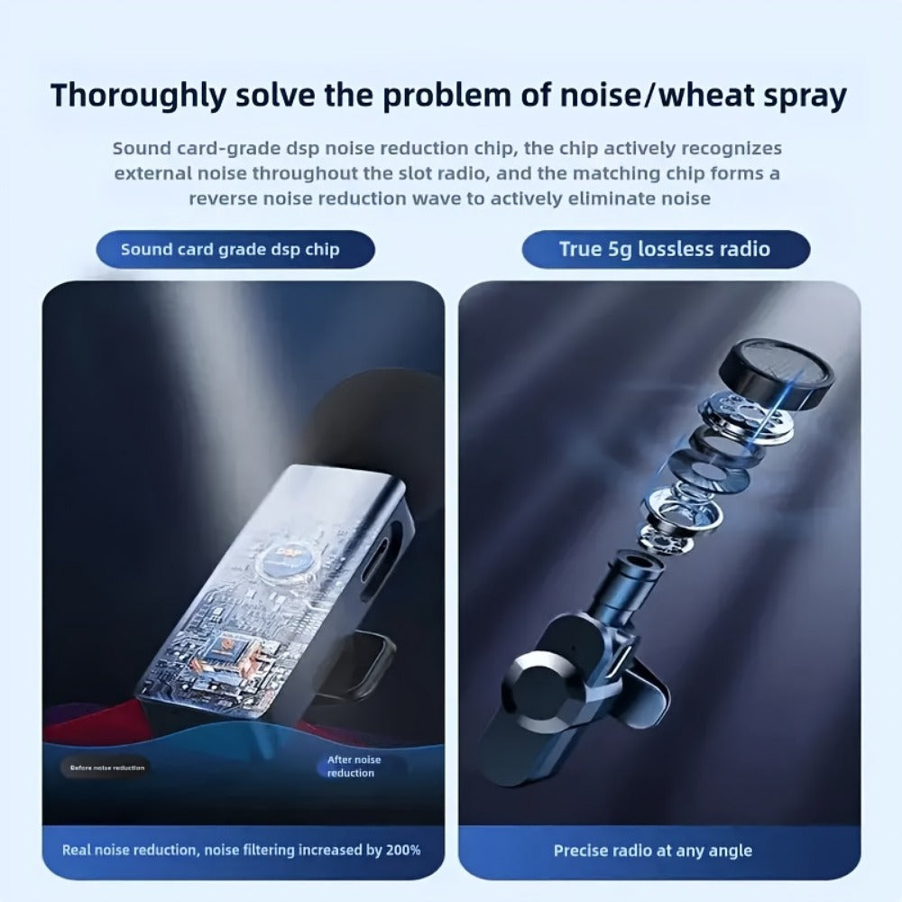 Recording Microphone, Condenser, Wireless, USB-C, Professional, Lavalier for Recording detail image - detail view 12