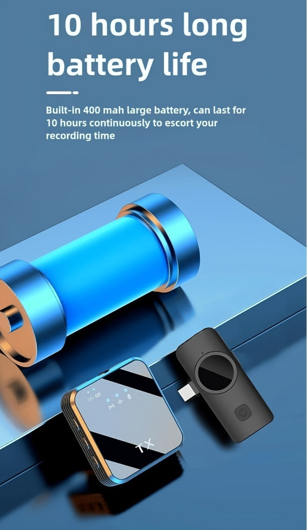 Recording Microphone, Condenser, Wireless, USB-C, Professional, Lavalier for Recording detail image - detail view 20