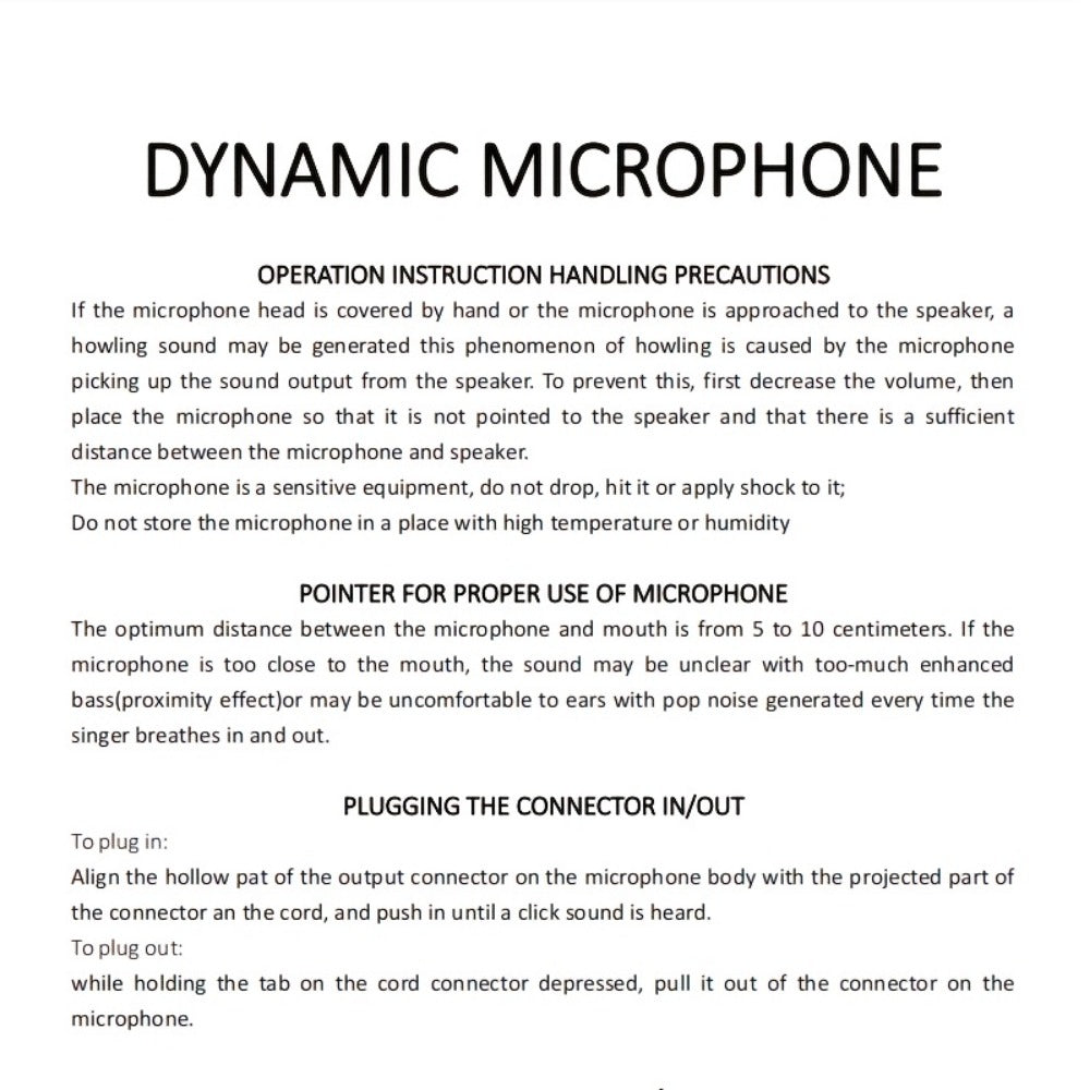 Recording Microphone, Dynamic, 6.35mm, Enhanced, Vocal for Recording and Streaming detail image - detail view 7