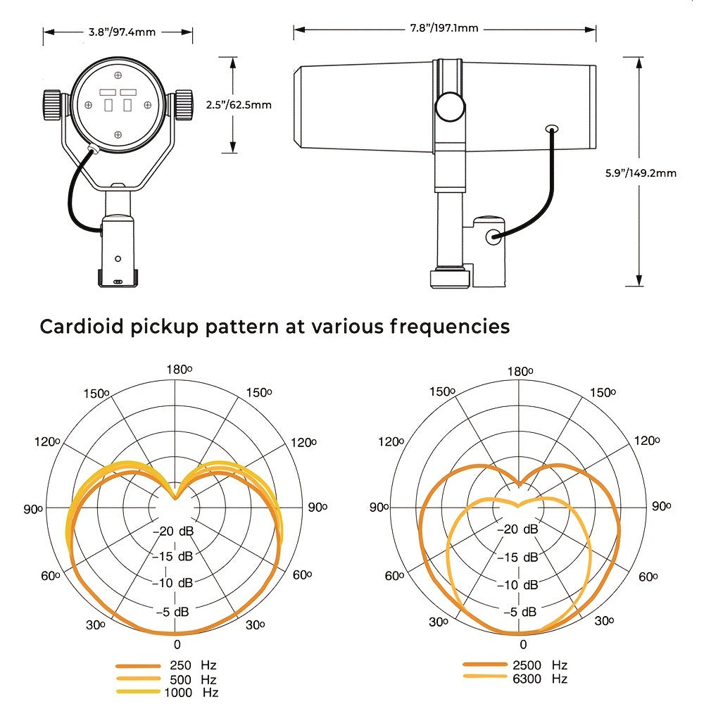 Recording Microphone, Dynamic, Professional, SM7B for Recording and Streaming detail image - detail view 4