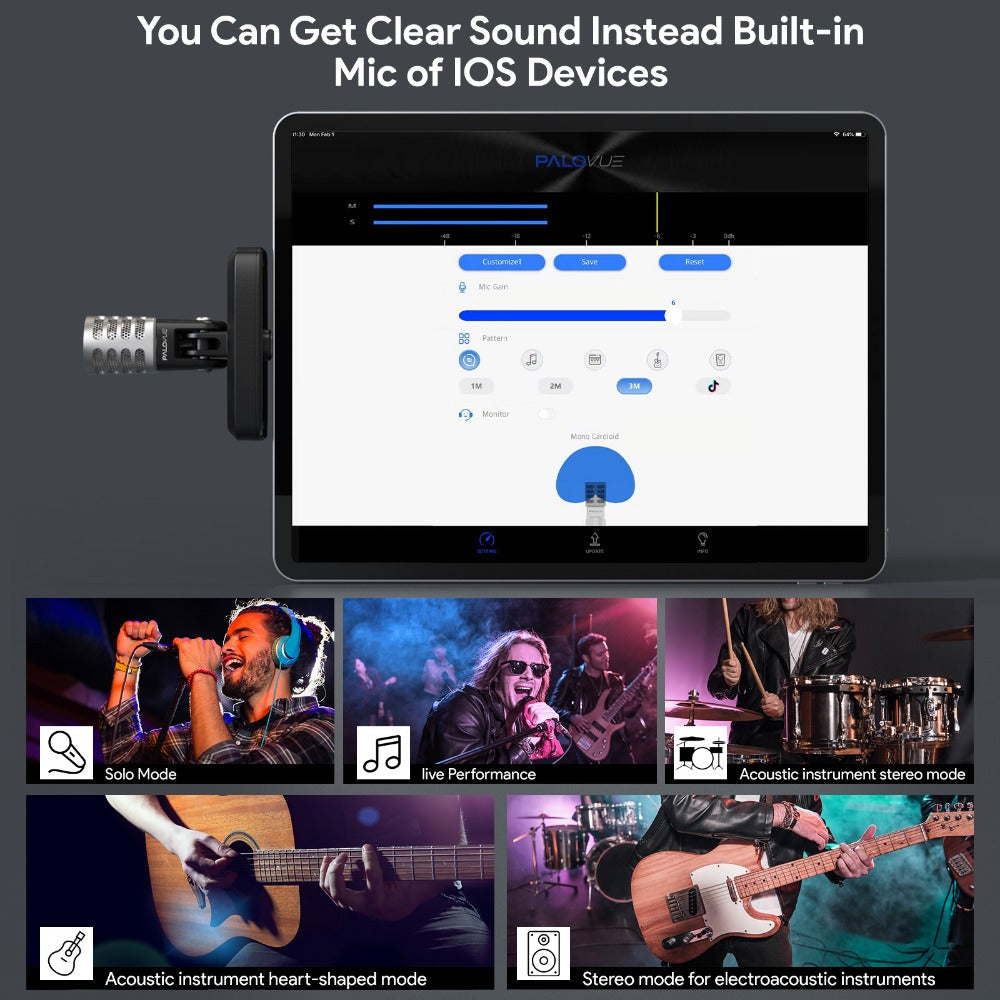 Recording Microphone, Portable, Cardioid, PALOVUE, MFi for Recording and Streaming detail image - detail view 10