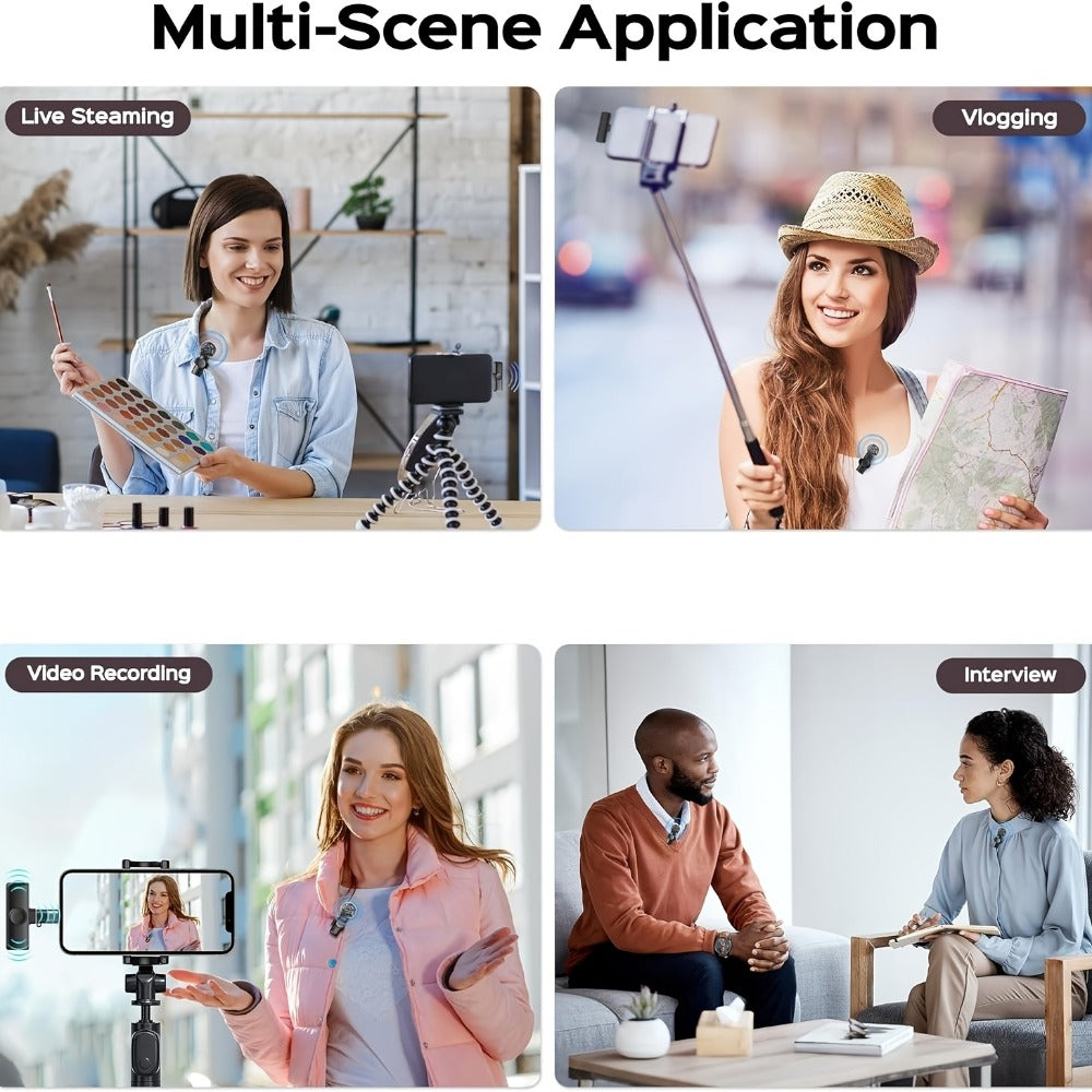 Recording Microphone, Portable, Wireless, USB-C, 2pcs, Lapel for Recording and Streaming detail image - detail view 10