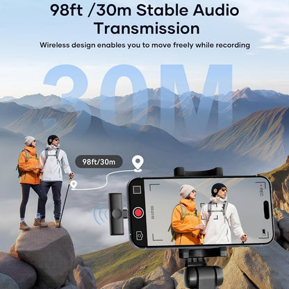 Recording Microphone, Portable, Wireless, USB-C, 2pcs, Lapel for Recording and Streaming detail image - detail view 5