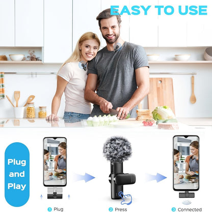 Recording Microphone, Portable, Wireless, USB-C, 2pcs, Lapel for Recording and Streaming detail image - detail view 9