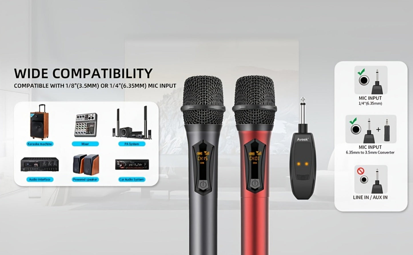 Recording Microphone, Rechargeable, 2.4 GHz Wireless, Wireless, Aveek for Recording detail image - detail view 12