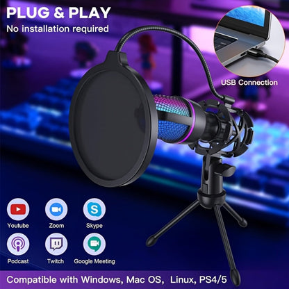 Recording Microphone, RGB, Condenser, All-in-one, Gaming for Recording and Streaming detail image - detail view 4