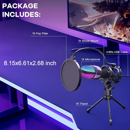 Recording Microphone, RGB, Condenser, All-in-one, Gaming for Recording and Streaming detail image - detail view 7
