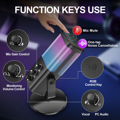 Recording Microphone, RGB, USB, Gaming, Game for Recording and Streaming detail image - detail view 4