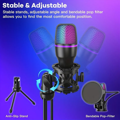 Recording Microphone, USB, Condenser, XLR, Podcast for Recording and Streaming detail image - detail view 3