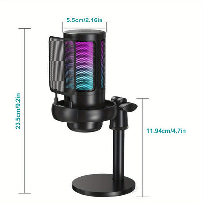 Recording Microphone, USB, RGB, USB-C, Computers, Ideal for Recording and Streaming detail image