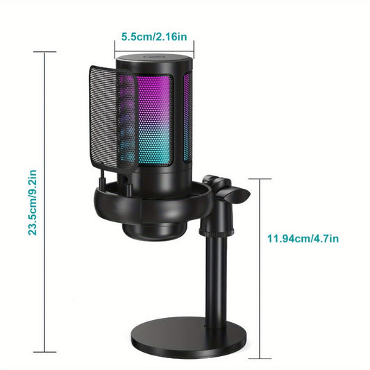 Recording Microphone, USB, RGB, USB-C, Computers, Ideal for Recording and Streaming detail image