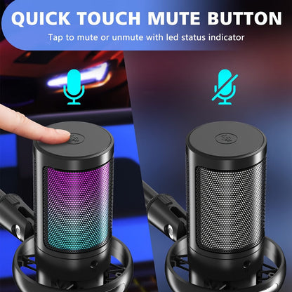 Recording Microphone, USB, RGB, USB-C, Computers, Ideal for Recording and Streaming detail image - detail view 4