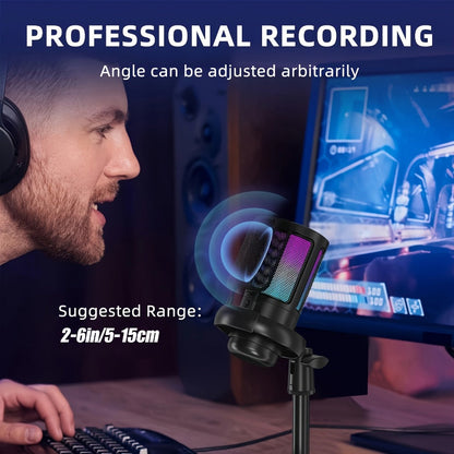 Recording Microphone, USB, RGB, USB-C, Computers, Ideal for Recording and Streaming detail image - detail view 8