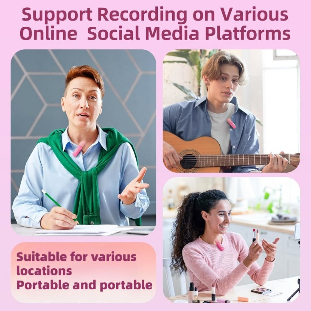 Recording Microphone, USB, Wireless, USB-C, 2pcs, Pink, Phone for Recording and Streaming detail image - detail view 4