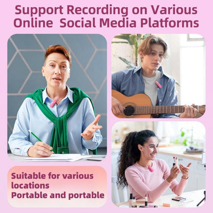 Recording Microphone, USB, Wireless, USB-C, 2pcs, Pink, Phone for Recording and Streaming detail image - detail view 4