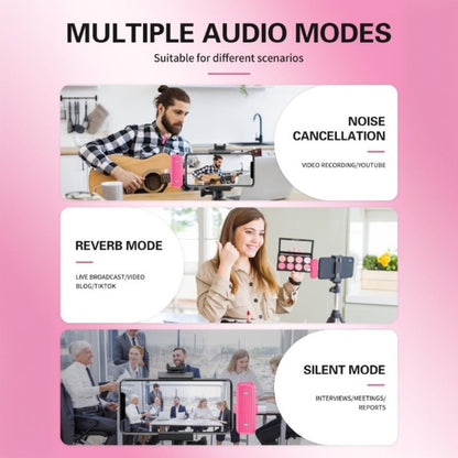 Recording Microphone, USB, Wireless, USB-C, 2pcs, Pink, Phone for Recording and Streaming detail image - detail view 5