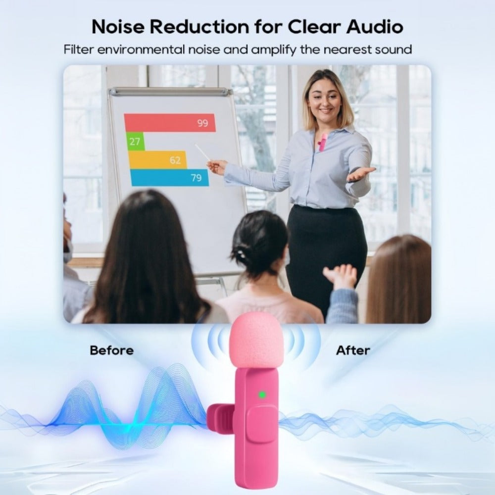 Recording Microphone, USB, Wireless, USB-C, 2pcs, Pink, Phone for Recording and Streaming detail image - detail view 7