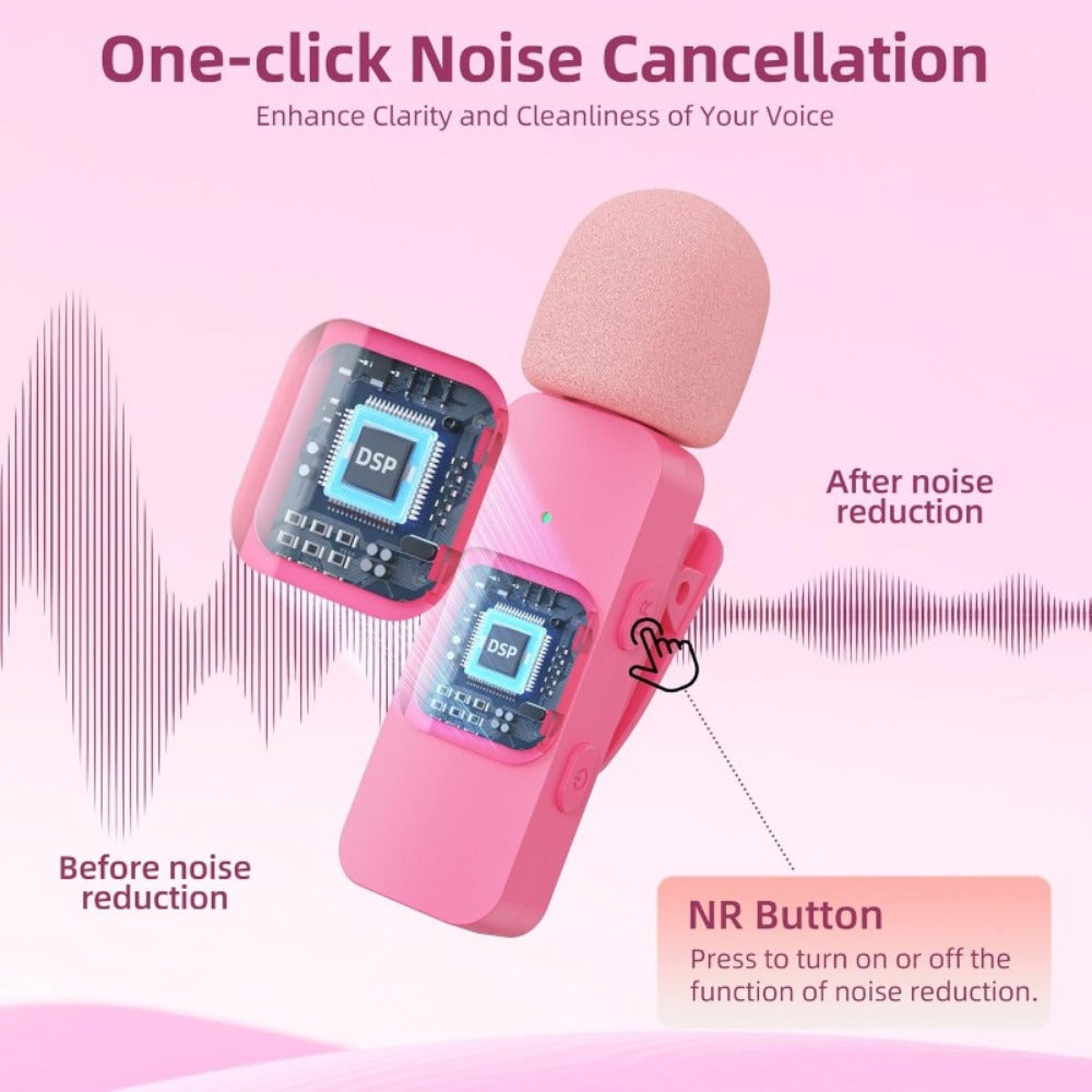 Recording Microphone, USB, Wireless, USB-C, 2pcs, Pink, Phone for Recording and Streaming detail image - detail view 8