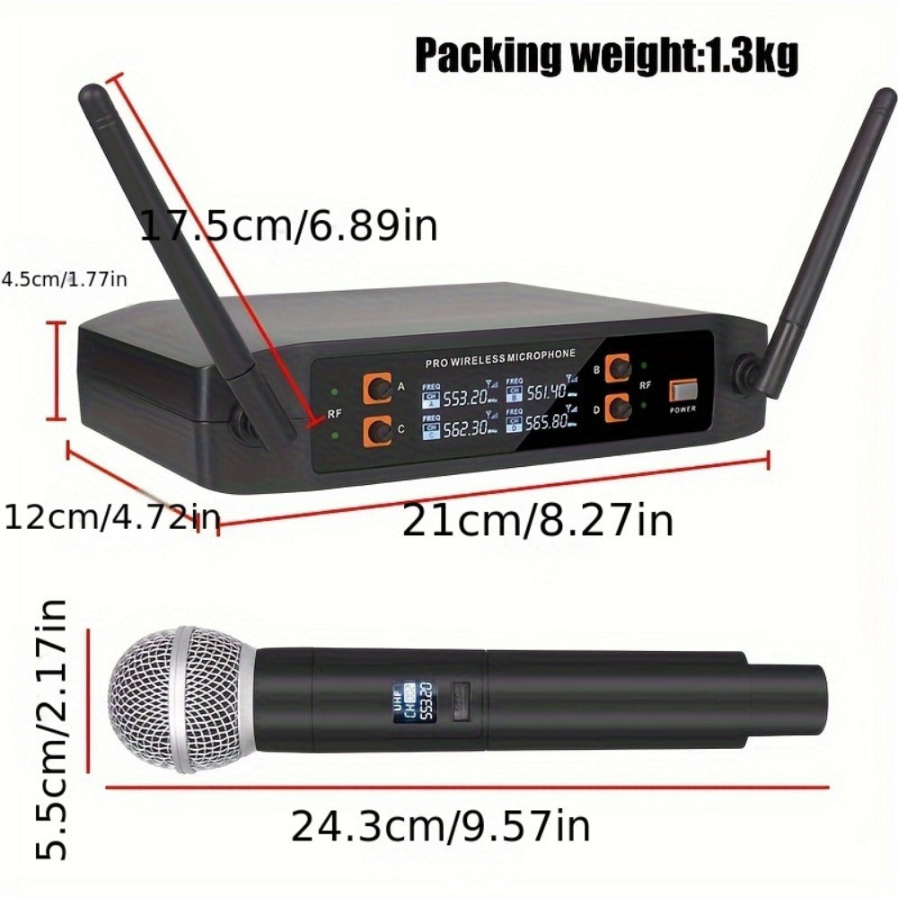 Recording Microphone, Wireless, 160ft, YAMNWEO, 4-Channel for Recording and Streaming detail image