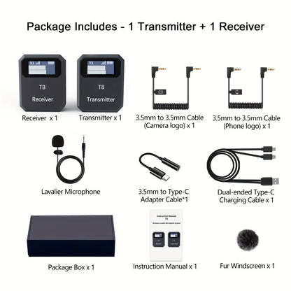 Recording Microphone shown in the 1 Transmitter + 1 Receiver option