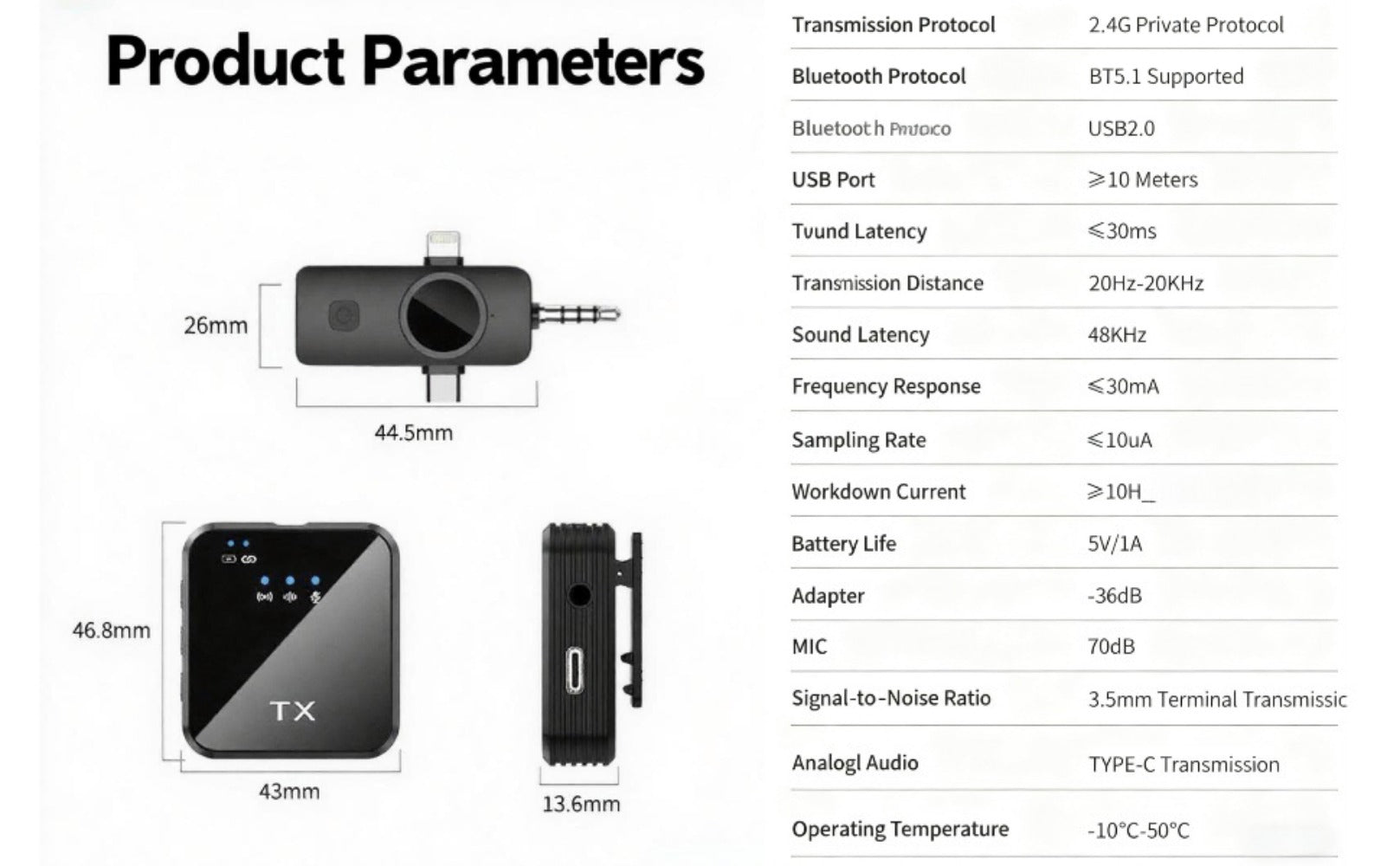Recording Microphone, Wireless, 328ft, 3-in-1, Mini for Recording and Streaming detail image - detail view 16