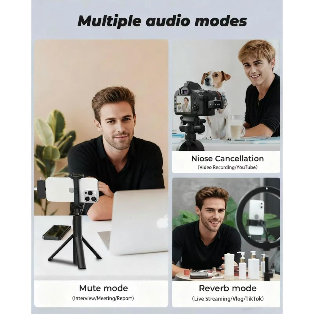 Recording Microphone, Wireless, 328ft, 3-in-1, Mini for Recording and Streaming detail image - detail view 4