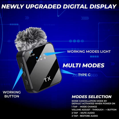 Recording Microphone, Wireless, 328ft, 3-in-1, Mini for Recording and Streaming detail image - detail view 7