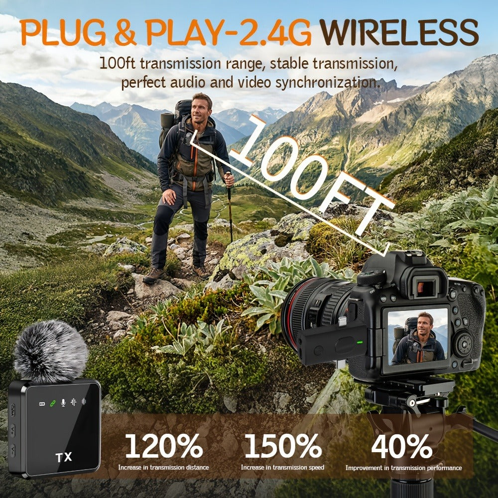 Recording Microphone, Wireless, 328ft, 3-in-1, Mini for Recording and Streaming detail image - detail view 9