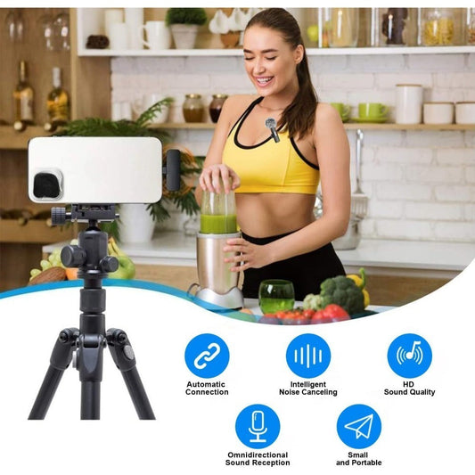 Recording Microphone, Wireless, Bluetooth, 2pcs, Lavalier for Recording and Streaming detail image