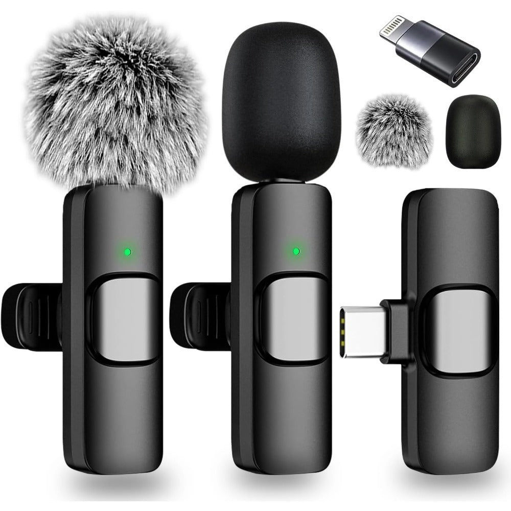 Recording Microphone, Wireless, Bluetooth, 2pcs, Lavalier for Recording and Streaming detail image - detail view 3