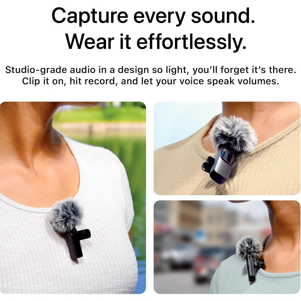 Recording Microphone, Wireless, Bluetooth, 2pcs, Lavalier for Recording and Streaming detail image - detail view 8