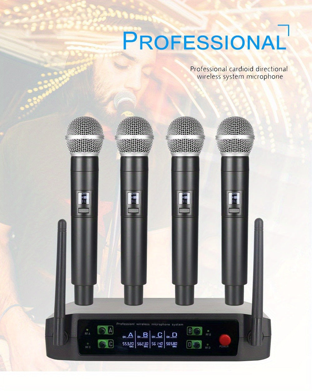 Recording Microphone, Wireless, Four-channel, Handheld for Recording and Streaming detail image - detail view 10