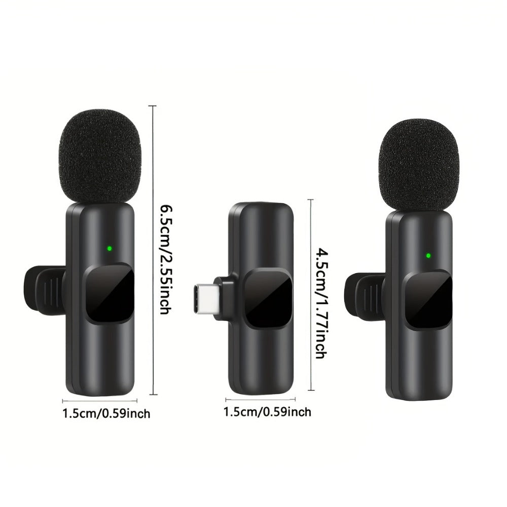 Recording Microphone, Wireless Lavalier Microphone, Wireless, USB-C, 4-Pack, Lavalier detail image