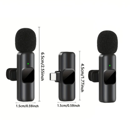 Recording Microphone, Wireless Lavalier Microphone, Wireless, USB-C, 4-Pack, Lavalier detail image