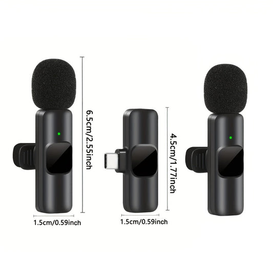 Recording Microphone, Wireless Lavalier Microphone, Wireless, USB-C, 4-Pack, Lavalier detail image