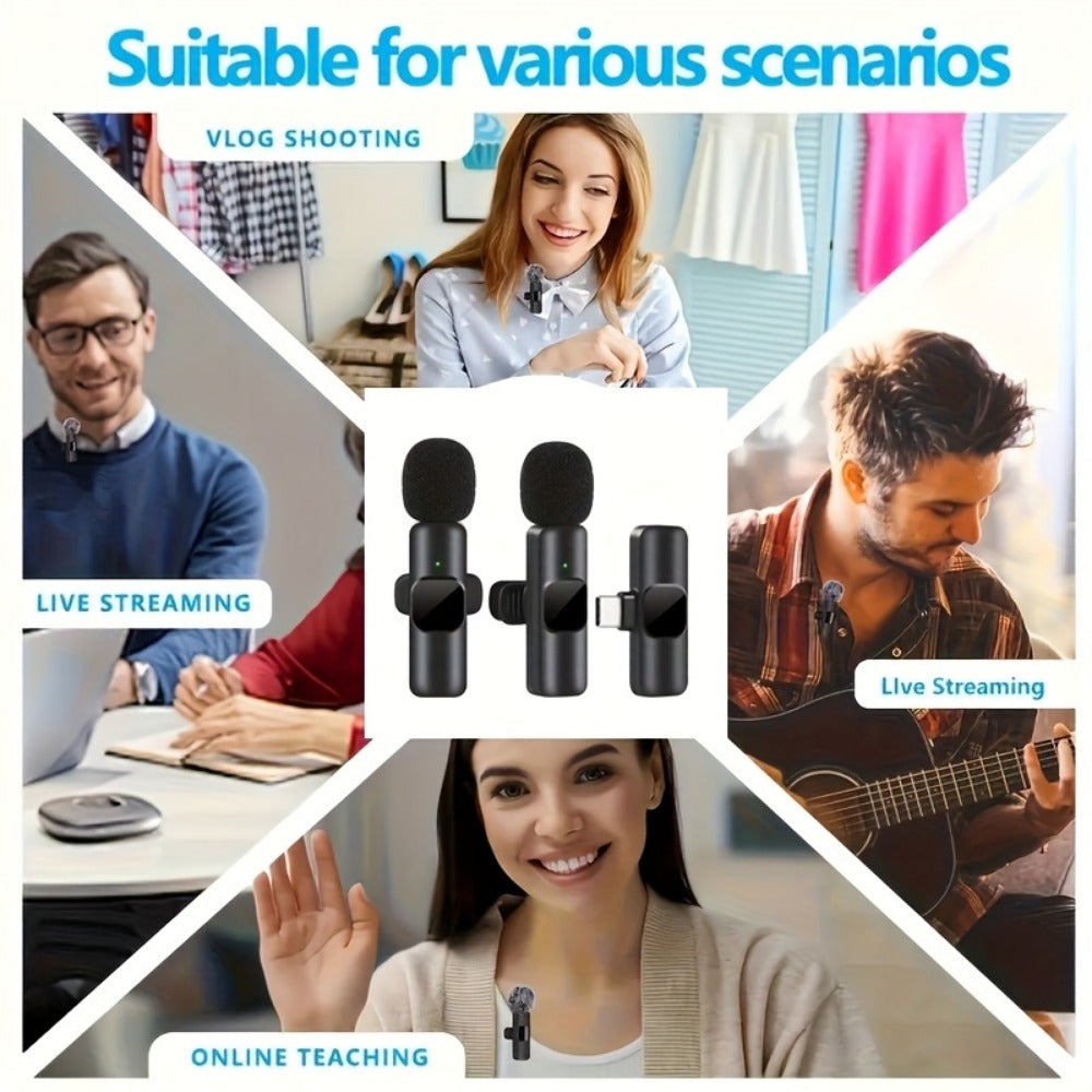 Recording Microphone, Wireless Lavalier Microphone, Wireless, USB-C, 4-Pack, Lavalier detail image - detail view 7
