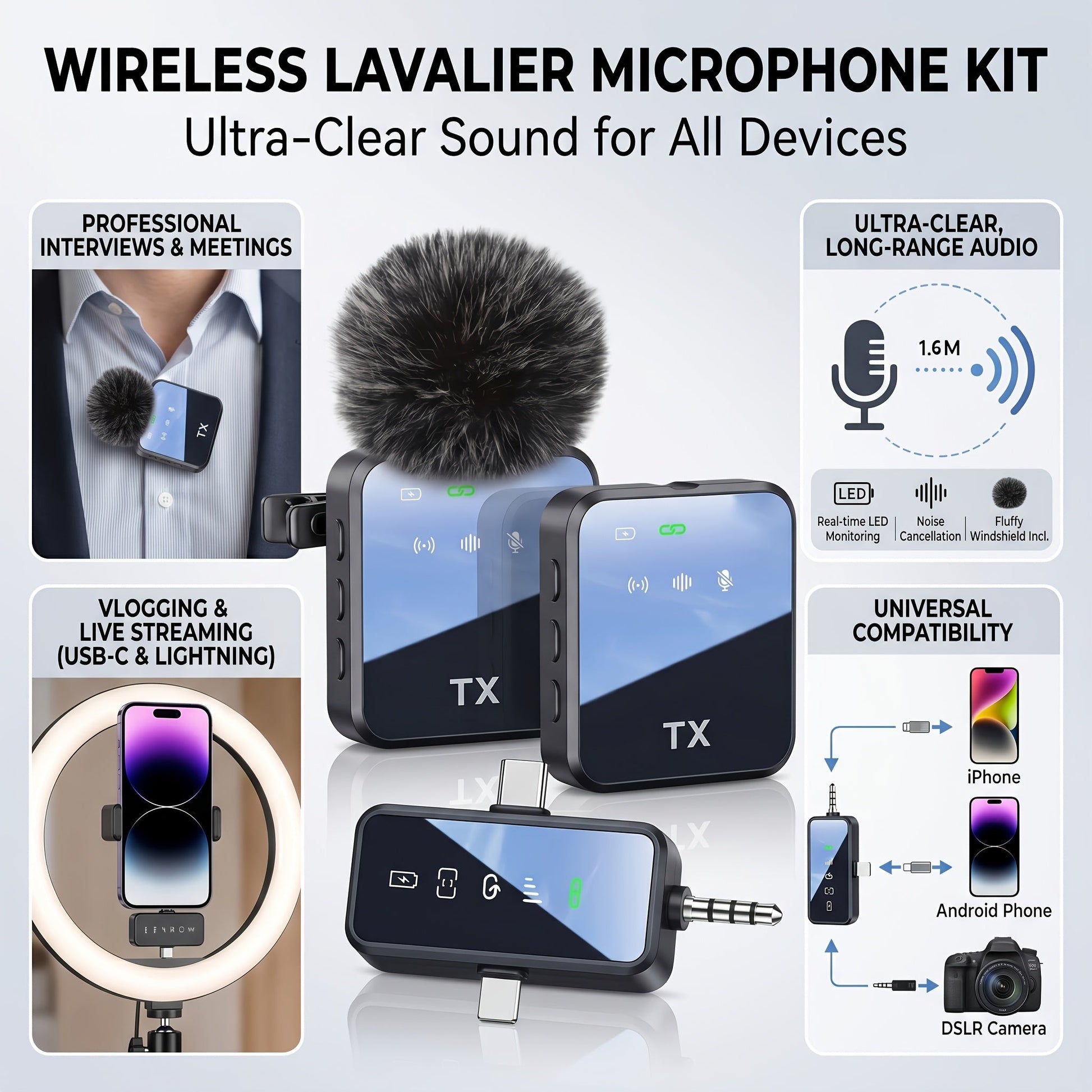 Recording Microphone shown in the Black option