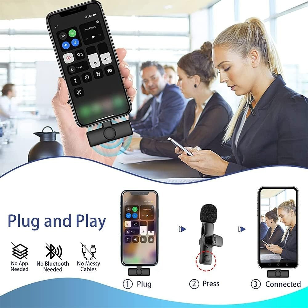Recording Microphone, Wireless, USB-C, 2pcs, Lavalier for Recording and Streaming detail image - detail view 12
