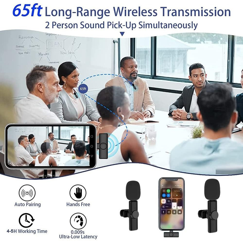 Recording Microphone, Wireless, USB-C, 2pcs, Lavalier for Recording and Streaming detail image - detail view 7