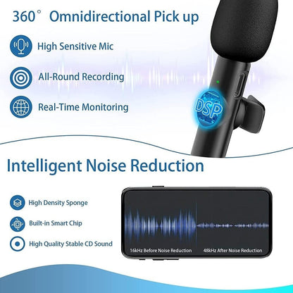 Recording Microphone, Wireless, USB-C, 2pcs, Lavalier for Recording and Streaming detail image - detail view 8