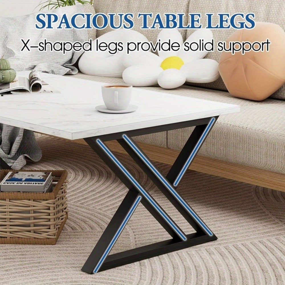 Rectangular Faux Marble Coffee Table for Living Room and Bedroom detail image - detail view 11
