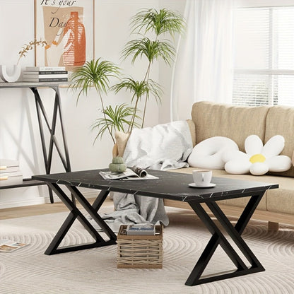 Rectangular Faux Marble Coffee Table for Living Room and Bedroom detail image - detail view 12