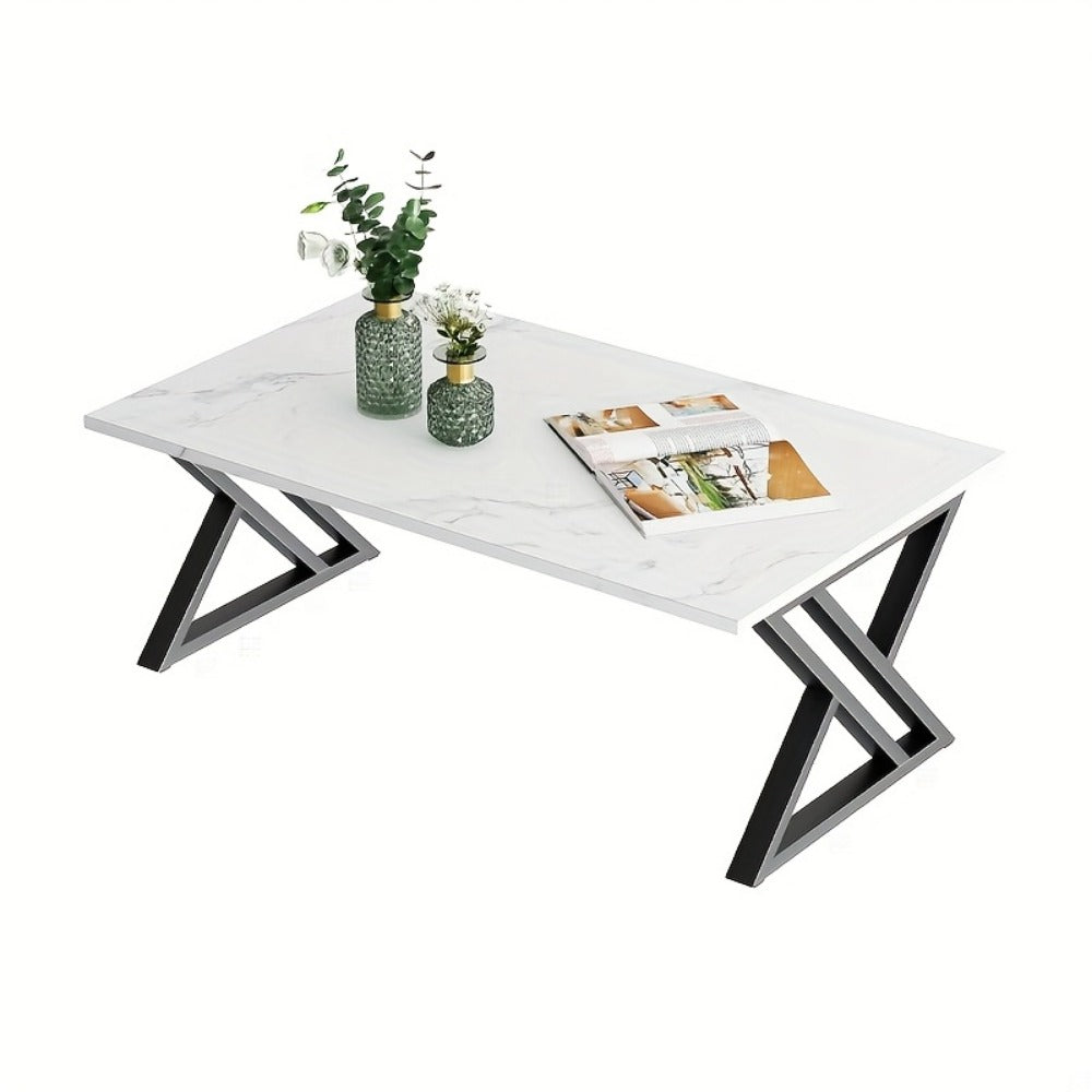 Rectangular Faux Marble Coffee Table for Living Room and Bedroom detail image - detail view 5