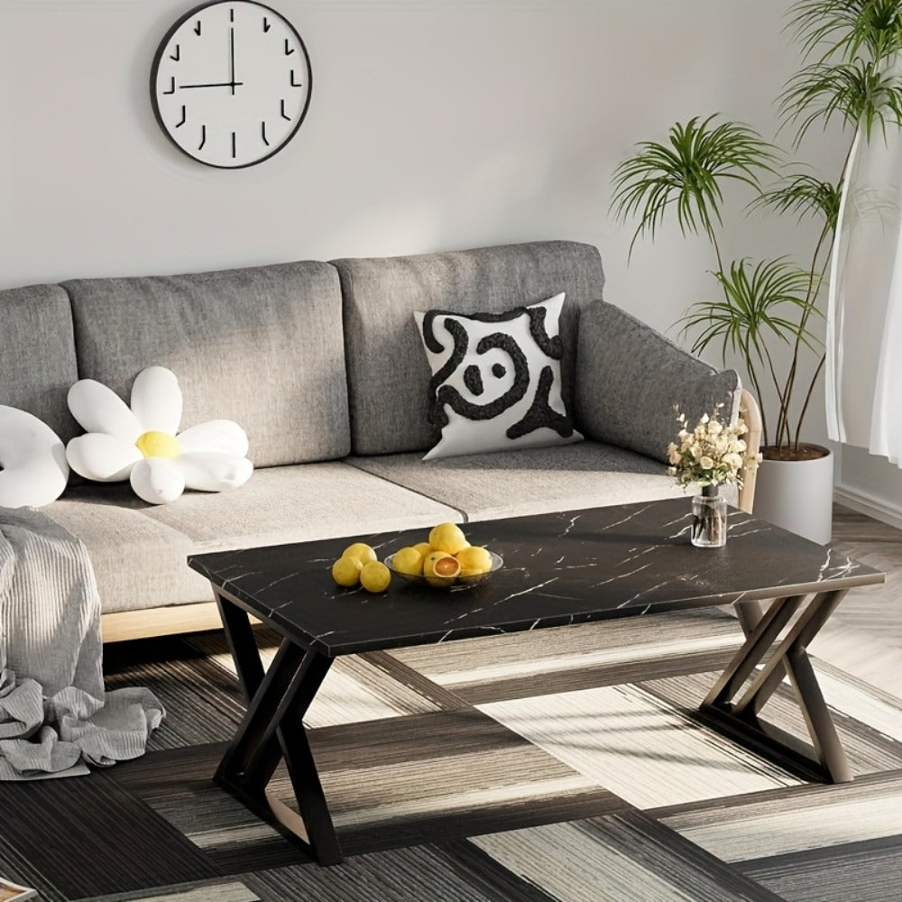 Rectangular Faux Marble Coffee Table for Living Room and Bedroom detail image - detail view 7