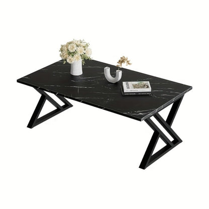 Rectangular Faux Marble Coffee Table for Living Room and Bedroom detail image - detail view 8