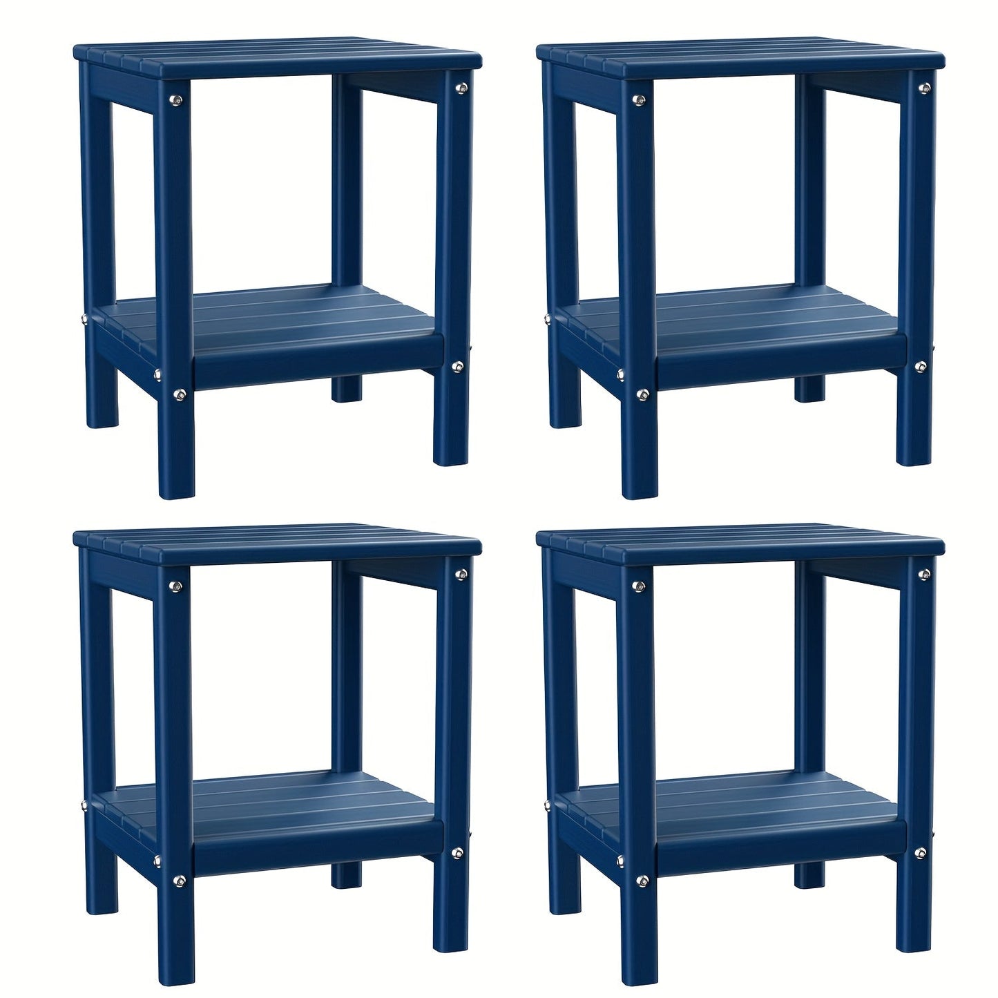 Outdoor Side Table shown in the Blue, 4pcs option