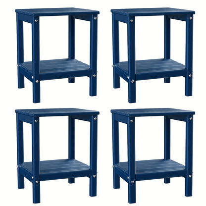 Outdoor Side Table shown in the Blue, 4pcs option
