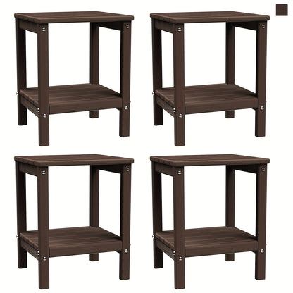 Outdoor Side Table shown in the Brown(wood grain), 4pcs option