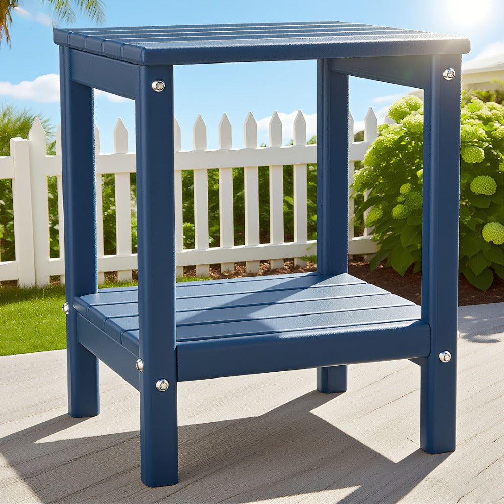 Rectangular HDPE Outdoor Side Table with Weather-Resistant Finish for Patio detail image - detail view 11